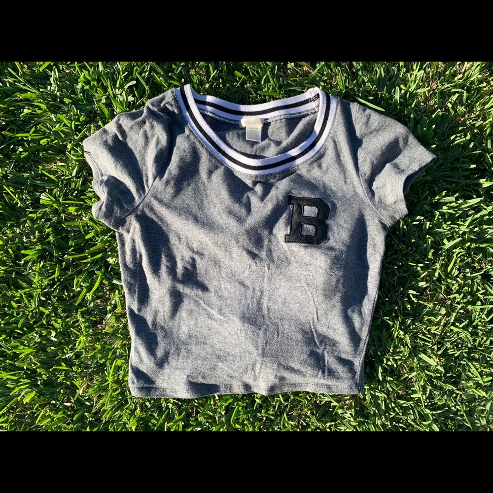 B lettered Crop Top